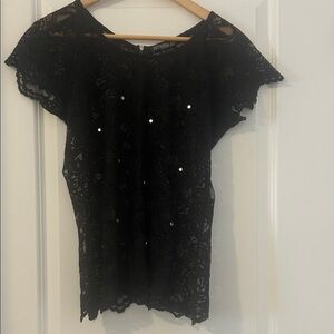 Chic Black Lace Women's Blouse